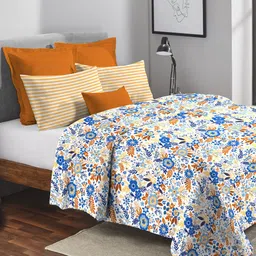 MYTRIDENT Urban Comfort Red & White Floral Cotton AC Room 120 GSM Single Bed Comforter-image-50