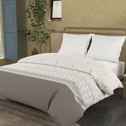 MYTRIDENT Brown & White Ethnic Motifs AC Room Cotton 150 GSM Double Bed Comforter-image-11