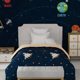 MYTRIDENT Lightyear Black & Navy Blue Cartoon Characters 150 GSM Single Bed Comforter-39