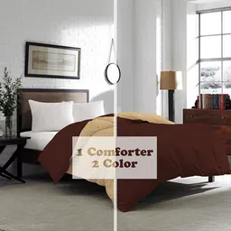 CURIOUS LIFESTYLE Brown & Peach Microfiber Heavy Winter 200 GSM Single Bed Comforter-image-8