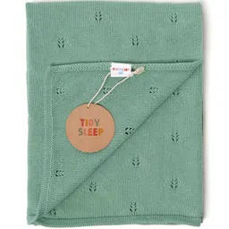 TIDY SLEEP Green Printed Cotton Mild Winter 210 GSM Single Bed Blanket-image-2