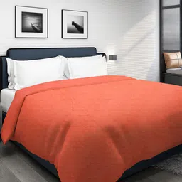 Dhrohar Peach Geometric Mild Winter 300 GSM Double Bed Blanket-image-83