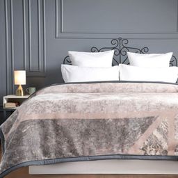 MYTRIDENT Grey & Peach-Coloured Ethnic Motifs Double Bed Blanket-image-47