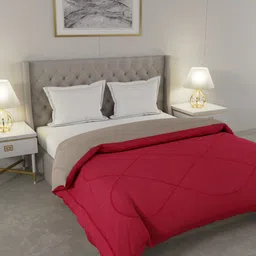 JAIPUR FABRIC Red & Beige Microfiber Heavy Winter 250 GSM Double Bed Comforter-6