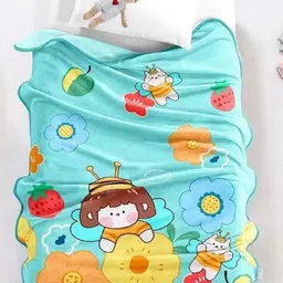 Butterthief Green & Yellow Cartoon Characters Fleece AC Room Single Bed Blanket-16