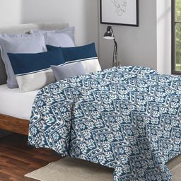 MYTRIDENT Urban Comfort White & Green Cotton Floral AC Room 120 GSM Double Bed Comforter-image-10