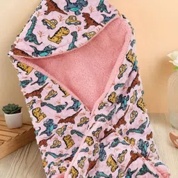 Florida Pink & Blue Cartoon Characters Single AC Baby Swaddler Wrapper Flannel Bed Blanket-image-51