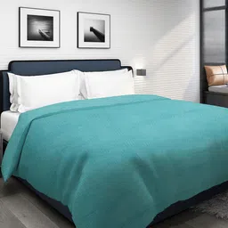 Dhrohar Blue Geometric Mild Winter 300 GSM Double Bed Blanket-image-47
