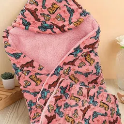 Florida Rose & Grey Cartoon Characters Swaddler Wrapper Flannel Single Bed Blanket-image-50