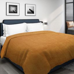 Dhrohar Brown Geometric Mild Winter 300 GSM Double Bed Blanket-image-30
