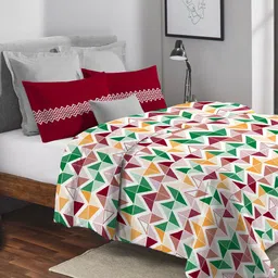 MYTRIDENT Green Printed Cotton AC Room 120 GSM Single Bed Comforter-picture-17