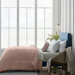 RAZZAI Beige Microfiber Mild Winter 210 GSM Double Bed Comforter-image-85