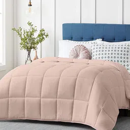 RAZZAI Unisex Peach Solid Double Bed Reversible Comforter-image-38