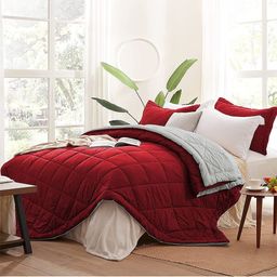 AEROHAVEN Red & Grey Microfiber AC Room 210 GSM Double Bed Comforter-26