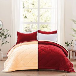 AEROHAVEN Unisex Red Blankets Quilts and Dohars-4