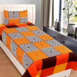 160 TC Polycotton, Microfiber, Cotton Blend Single 3D Printed Flat Bedsheet-image-79