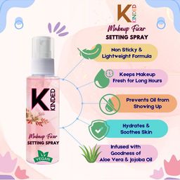 KINDED Set Of 2 Makeup Fixer Setting Spray & Makeup Remover Dual Phase - 60ml Each image 2
