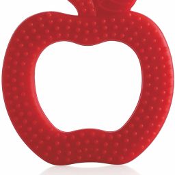 Apple Shape Soft Silicone Teether for Baby with Carry Case, BPA Free, 3M+, Red Teether-image-84