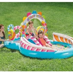 tiny tales Intex Inflatable (IND*312) Candy Zone Water Play Center With Pump Inflatable Swimming Pool-picture-46