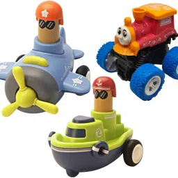 Unbreakable Four-Wheel Drive Friction Powered Diecast Toy Set-S14-15
