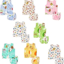 New Born Baby Boy's & Baby Girls 8 Jhabla with 8 Nappies(0-3 Months,-image-80