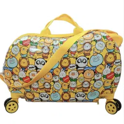 Small Check-in Suitcase (20 cm) 4 Wheels - Kids Trolley Bag with Cartoon Print,Suitcase Bag Kids for Boys-Travel(Yellow) - Yellow-image-36