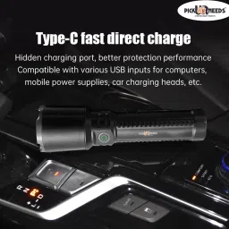 sunaze Rechargeable Search Light With 3 Mode Light Zoomable Head Adjustable Focus LED 5 hrs Torch Emergency Light image 4