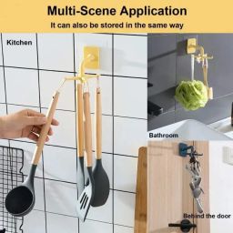 Wall mounting Self Adhesive 360 Degree Rotating Hook for Hanging(Pack of 2) Hook 6-image-4