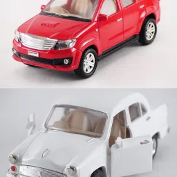 Combo Pack Of PULLBACK ( Ambassador & Fortuner ) Toy for Kids-5