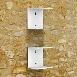 Book Shelf Wall Mounted Heavy Duty Metal Invisible Book Shelves 2 Piece Per Pack (Made in India) White Metal Close Book Shelf-10