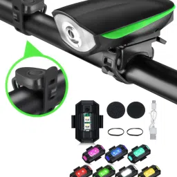 nsv Cycle Light Chargeable (Combo of 3) Cycle Front Head Light + 2 Cycle Back Light LED Front Rear Light Combo image 2