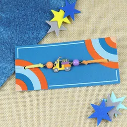 Asthetika Boys Motorbike Charm Bracelet Rakhi With Roli Chawal-50