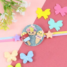 Asthetika Boys Ice-cream Donut Thread Rakhi with Roli Chawal-47