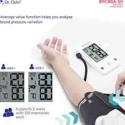 Dr. Odin BPCBOA-3H Blood Pressure Machine With Latest Technology | Support Two Users | WHO Function & Digital LCD Display| CE ISO Certified Automatic Upper Arm Machine & Accurate Adjustable Digital BP 22-42 cm Cuff Bp Monitor image 3