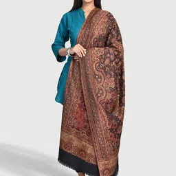 SWI Stylish Women Floral Motifs Woven Design Jamawar Shawl-picture-25