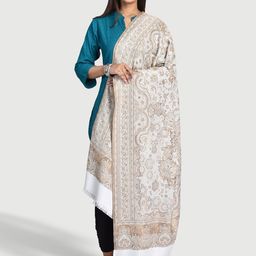 SWI Stylish Women Floral Motifs Woven Design Jamawar Shawl-21