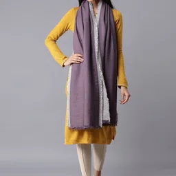 W Women Light Blue Jacquard Shawl-image-10