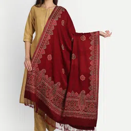 Sangria Woven Design Pashmina Shawl-22