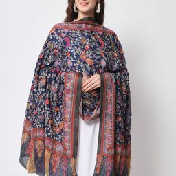 Zamour Women Kalamkari Hand Embroidered  Pure Wool Winter Shawl-image-15