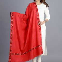 HANDICRAFT PALACE Women Red Woven-Design Shawl-image-106