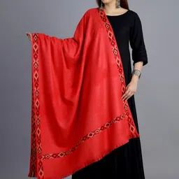 HANDICRAFT PALACE Women Red Woven-Design Shawl-image-107