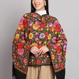 CRAFTBAZAR Floral Embroidered Wool Shawl-image-33