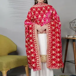 Moda Chales Floral Embroidered Velvet Shawl-image-89