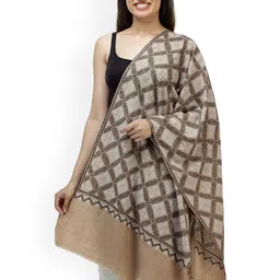 Exotic India Roebuck Sozni Hand Embroidered Pure Pashmina Kashmiri Shawl-picture-9