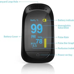 DR VAKU Professional Pulse Oximeter Fingertip, SpO2 and PR Value Waveform PI Blood Oxygen Saturation with Sleep Monitoring Function Pulse Oximeter image 3