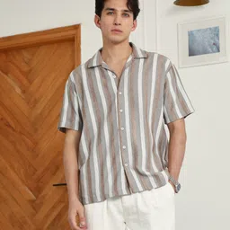 campus sutra Men Regular Fit Striped Spread Collar Casual Shirt-picture-13