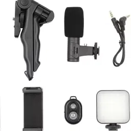 istylei Vlogging Kit with Remote, Mic, Tripod Stand, LED Light, Phone Holder Monopod Kit, Tripod Kit image 2