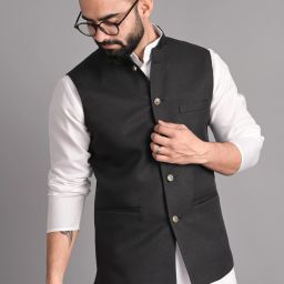 Men Solid Nehru Jacket-image-33