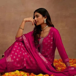 libas Women Silk Blend Kurta Pant Dupatta Set-picture-46