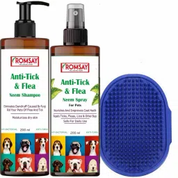 Anti-tick & Flea Neem Dog Shampoo + Anti-Tick & Flea Neem Spray + Bathing Brush Allergy Relief, Anti-fungal, Anti-itching, Anti-microbial, Flea and Tick, Anti-dandruff Fresh Notes, Neem Dog Shampoo-image-96